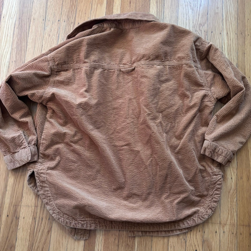 Women's FOREVER 21 Brown Corduroy Button Down Shirt S - Picture 5 of 5